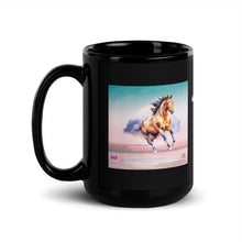 Load image into Gallery viewer, 🌟 Embrace the Soulful Rhythms with Our &quot;Wild Horse&quot; Maxi Single Glossy Black Mug! 🌟